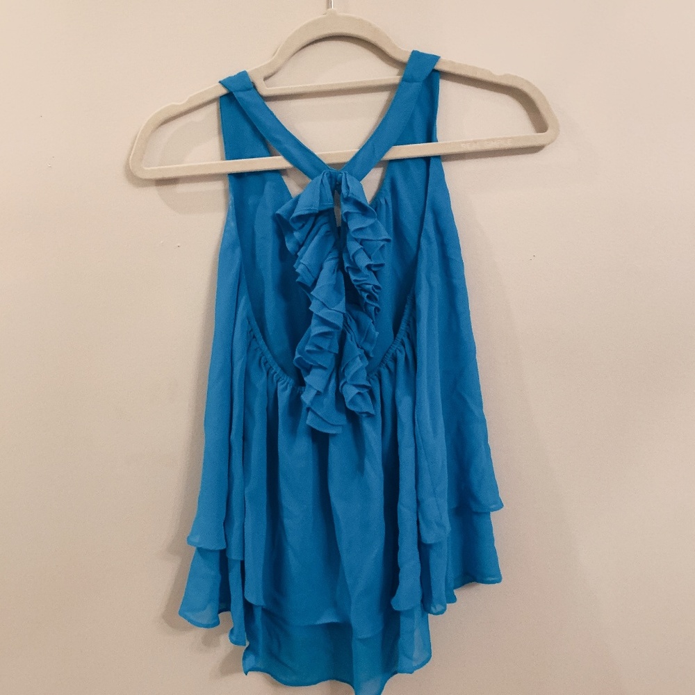 Blue Ruffle Top Size S - Picture 2 of 2